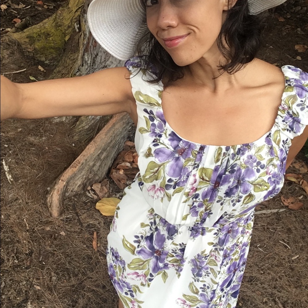 Elegant Violet,Purple & White Floral Women’s Dress
